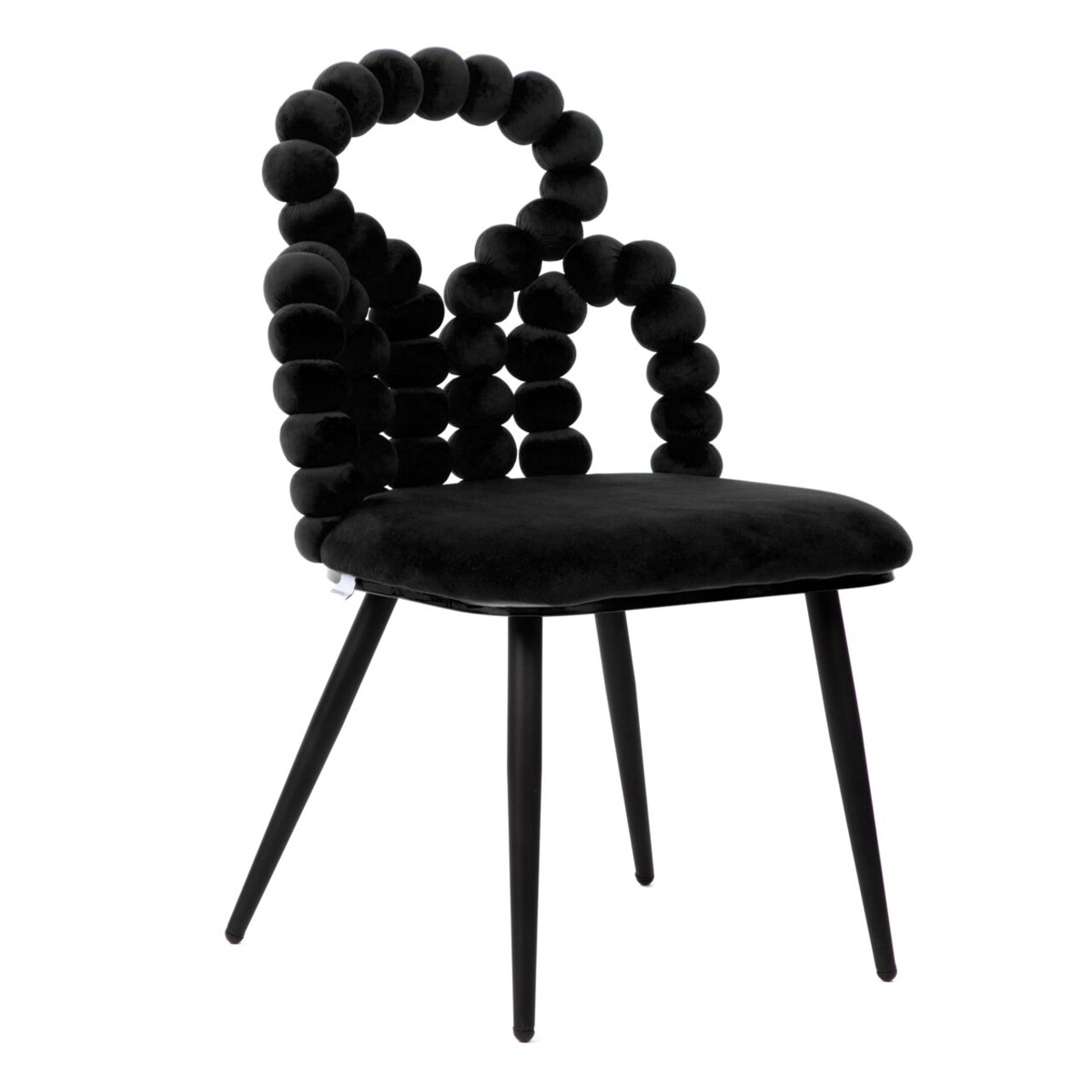 Scaun Bubble Beam, Homla, 56.5x52x87 cm, metal/catifea din poliester, negru - 1 | YEO