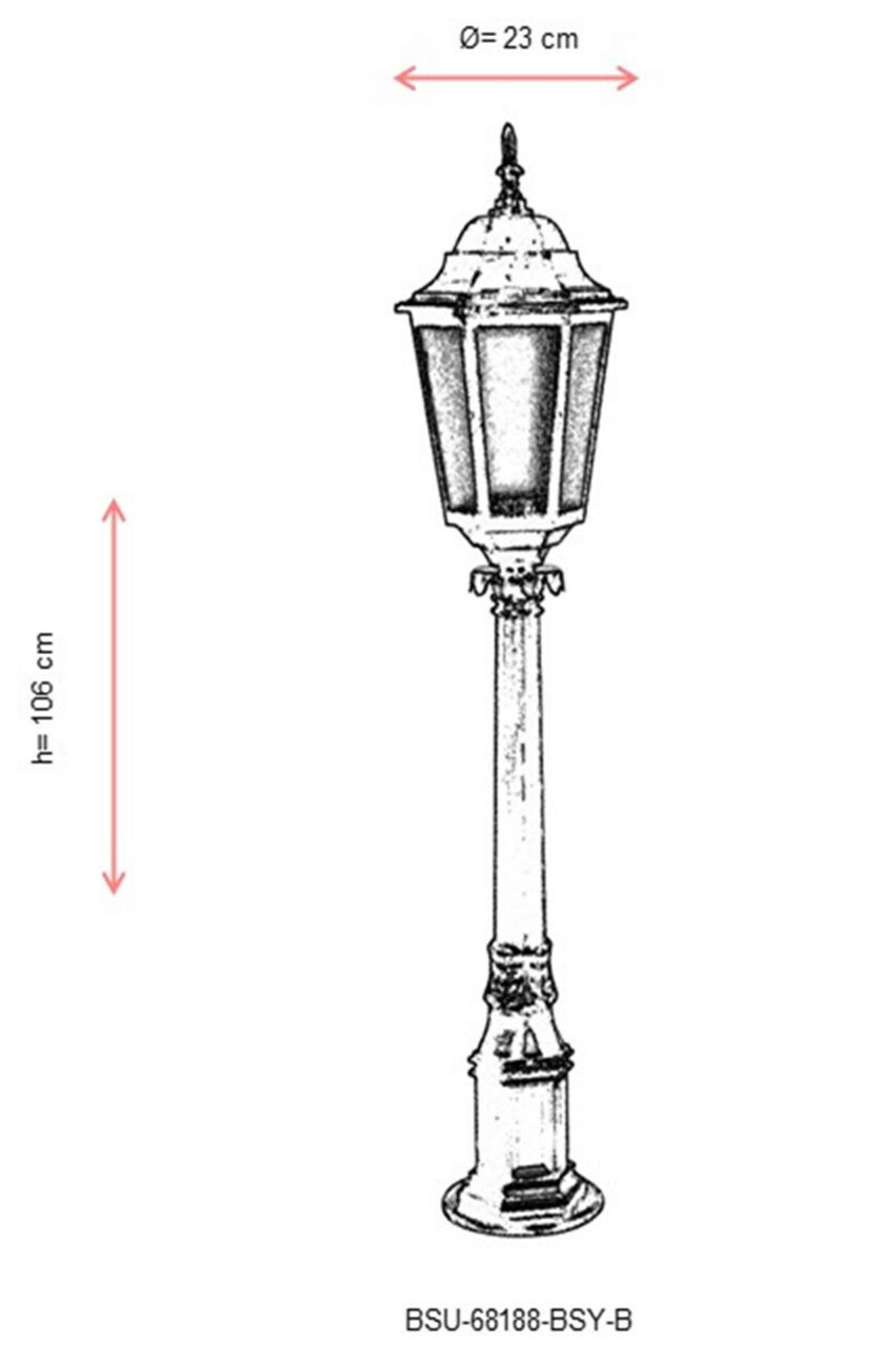 Lampadar de exterior, Avonni, 685AVN1263, Plastic ABS, Alb/Negru