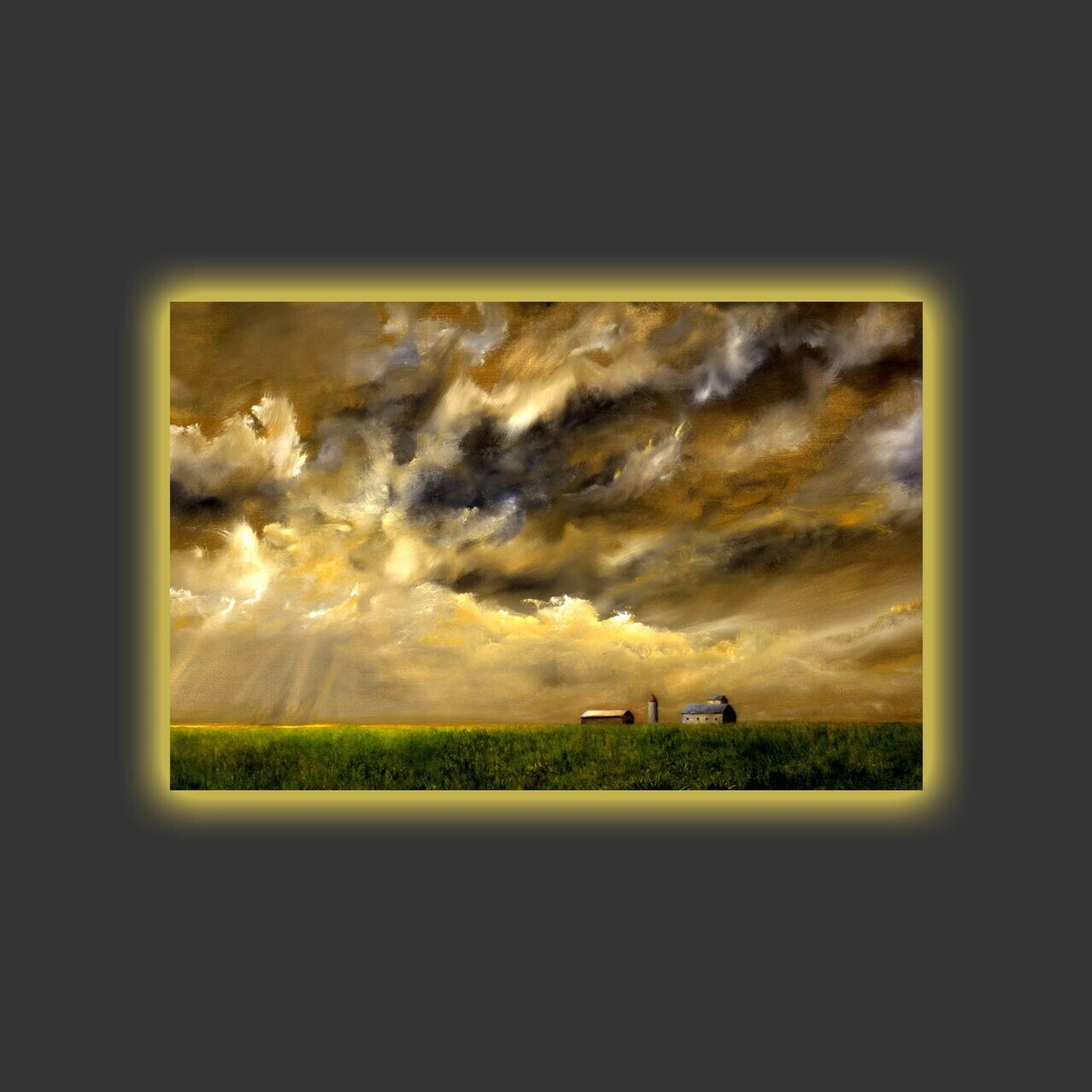 Tablou decorativ cu lumina LED, 4570HDACT-049, PÂNZĂ DIN PIELE ÎNTOARSĂ, Dimensiune: 45 x 70 cm, Multicolor — imaginea 3
