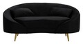 Canapea cu 2 locuri, Oslo, Mauro Ferretti, 148 x 84 x 68 cm, lemn de eucalipt/poliester/metal, negru/auriu