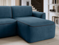 Coltar dreapta 4 locuri ELTAP, Ume, 287x190x88 cm, lemn/poliester, albastru/gri inchis