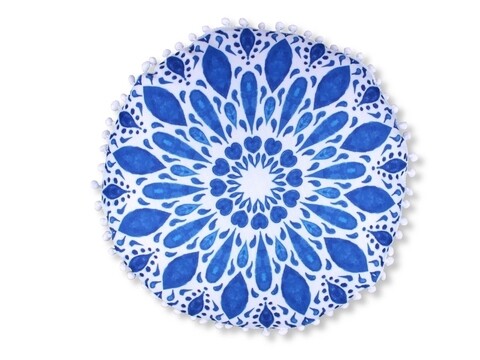 Fata de perna decorativa Island Round, Fashion Goods, 45x45 cm, poliester, albastru
