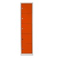 Dulap de depozitare cu incuietoare, Shelvoria, Js1016Tu, 41x170x40 cm, Otel, Gri / Portocaliu