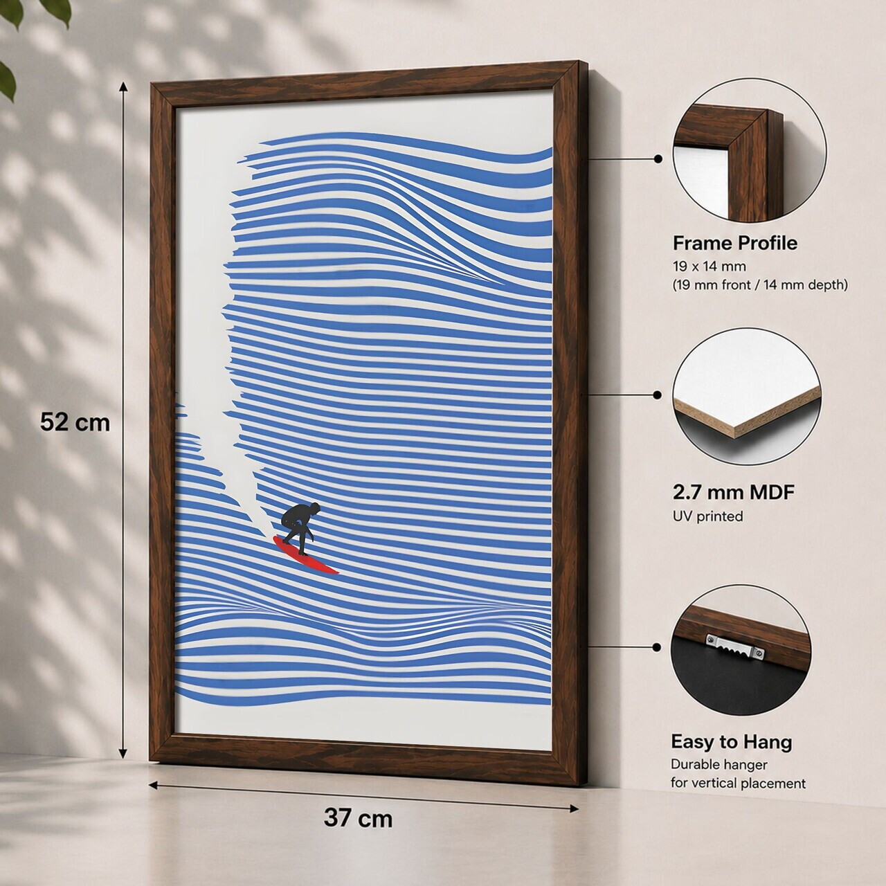 Tablou decorativ, 3752KACT-053, Fundal: 100% MDF (Grosime: 2,7 mm) Vopsire: Imprimare UV, Multicolor — imaginea 2