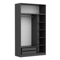 Dulap pentru haine, Minerva, Minar 3 Kapak 2 Çekmece 255, 135x255x52 cm, PAL, Antracit