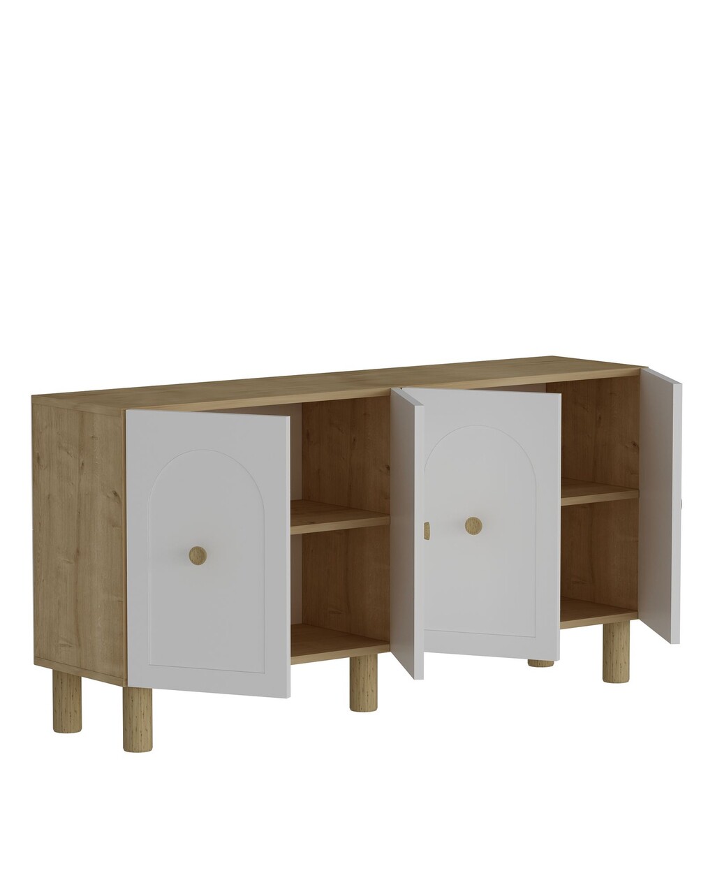 Consola, Hanah Home, Elle, 150x75x30 cm, PAL , Maro, Alb - view 6