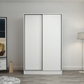 Dulap pentru haine, Minerva, Kale White, 120x210x60 cm, PAL, Alb