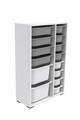 Dulap multifunctional, Estella, Rine 2D4K8U, Alb/Gri