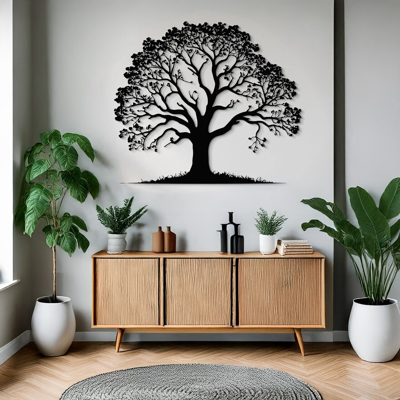 Decoratiune de perete, DCV-1076-MT, Dimensiune: 80 x 80 cm, Negru — imaginea 3