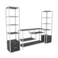 Comoda TV, Retricy, Robbins, 198x39x160 cm, PAL, Alb / Antracit