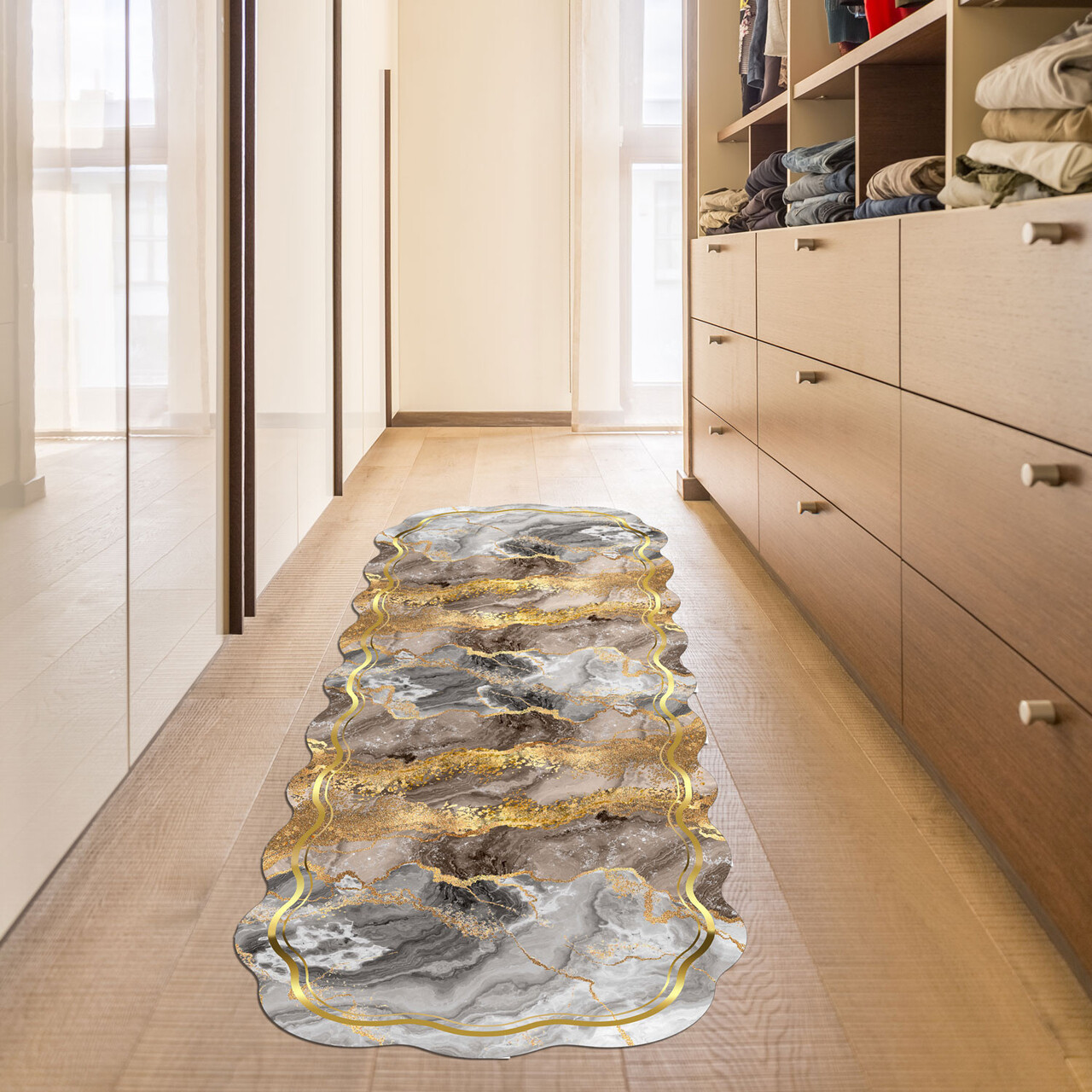 Covor (80 x 200), Aln600184Bj03, 80x200 cm, Nurcă / Gri / Auriu - view 2
