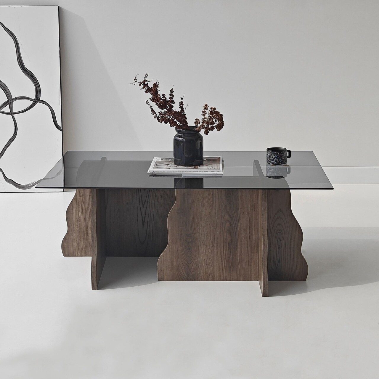 Masuta de cafea, Hanah Home, Canyon, 105x40x65 cm, Nuc / Fume - view 3