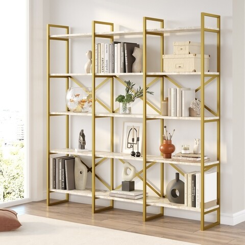 Biblioteca, locelso, vg6-ge 956lcs1424, 170 x 175 x 30 cm, pal melaminat, ephesus/auriu