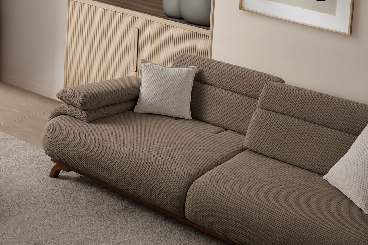Canapea 3 locuri, Atelier del Sofa, 752EST1153, Lemn de carpen/PAL melaminat, Pământ - view 4