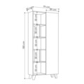Biblioteca Salcisko, Decortie, 78x32x183, alb/bej
