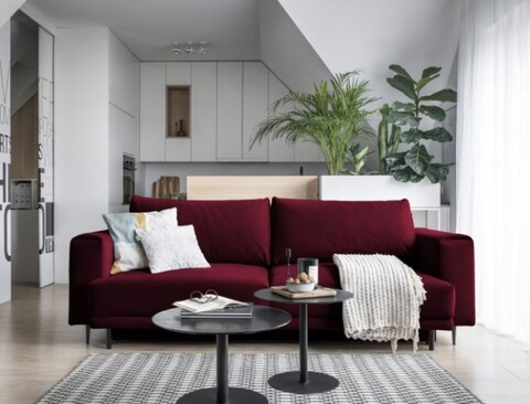 Canapea extensibila 4 locuri ELTAP, SO-DAL-25VE, Dalia, 248x84x95 cm, lemn/poliester, rosu
