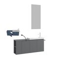 Set Dulap de Baie cu Chiuvetă și Oglindă (2 Piese), Hanah Home, Ferla 110, Gri Mat