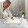 Scaun pentru baie antiderapant 2 in 1 Seburett, InnovaGoods, 74-83 x 29 x 21 cm, max. 120 kg, ergonomic
