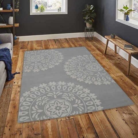 Covor Mandala Bedora,100×200 cm, 100% lana, multicolor, finisat manual Bedora imagine 2022 by aka-home.ro
