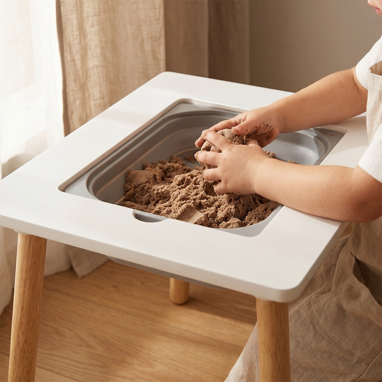 Set birou cu 2 scaune Bear, U-Grow, 60x48x44 cm / 26.5x26.5x48 cm, MDF/polipropilena, alb/natur - view 6