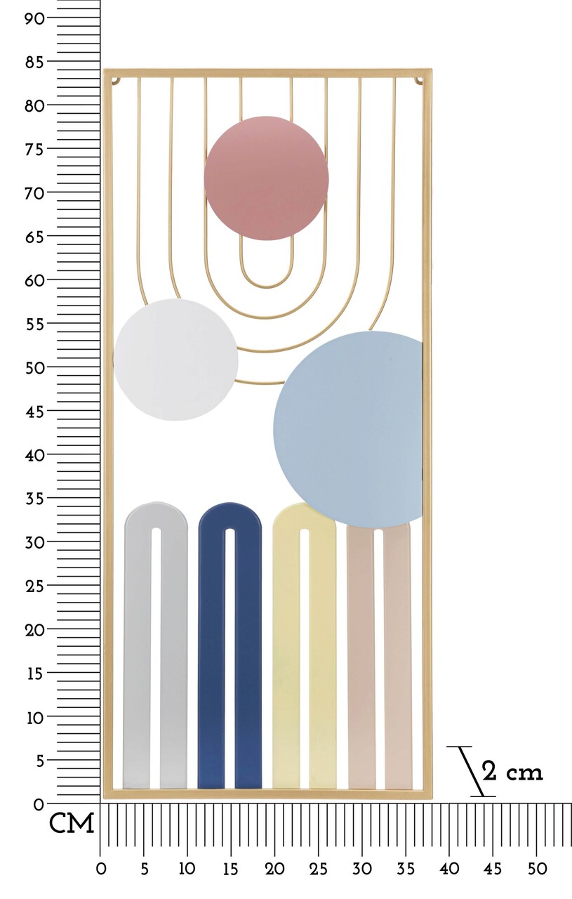 Decoratiune de perete Colorful -A, Mauro Ferretti, 37x84 cm, fier, multicolor - 1 | YEO