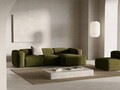 Coltar dreapta 3 locuri, Bergamo, Cosmopolitan Design, 304x152x70 cm, catifea chenille raiata, verde
