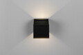 Aplica de perete pentru exterior Genie, RL NOW, 10x10.5x10 cm, 1W, 2x SMD, plastic, negru mat