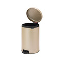 Cos de gunoi cu pedala, Brabantia, NewIcon Metallic Gold, 20 L, 38x29x46.7 cm, otel, auriu