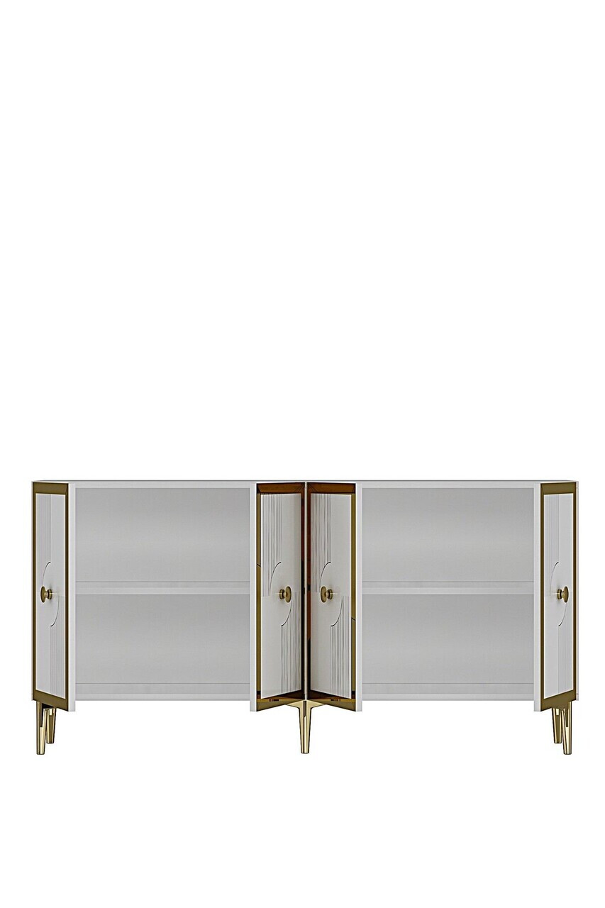 Consola, Hanah Home, Pega 150, 125x75x32 cm, Alb/Auriu — imaginea 7