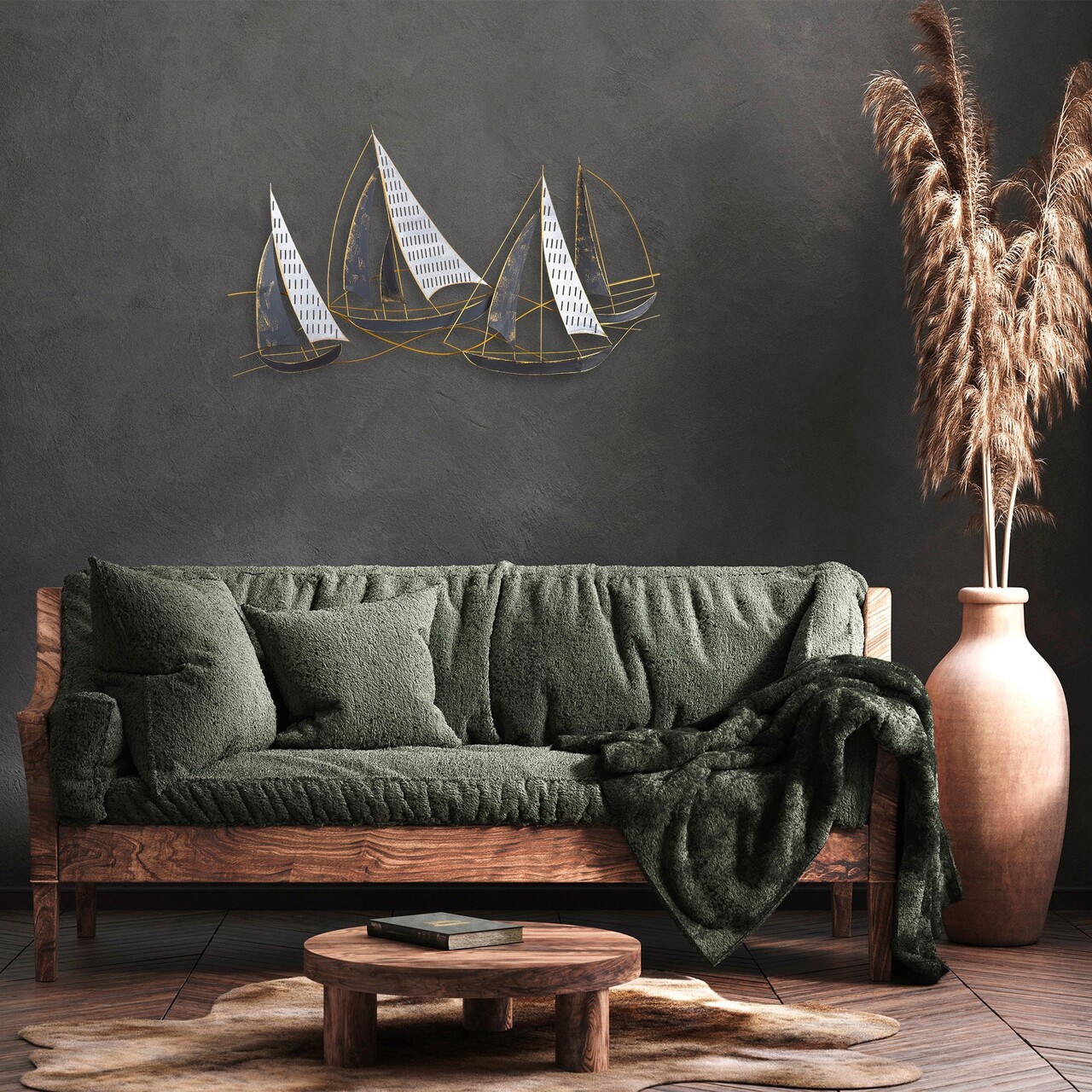 Decoratiune de perete, Barbaros, Metal, Dimensiune: 125 x 74 x 8 cm, Multicolor - 2 | YEO