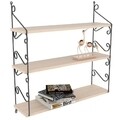 Raft pentru perete Armoni, Decormet, 3 nivele, 72x20x80 cm, crem/negru