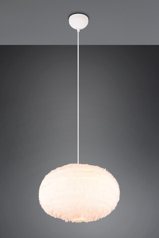 Lustra Furry, RL, 50x150 cm, 10W, 1x E27, plus sintetic, alb