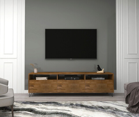 Comoda tv, woodface, holmes, 174x50x30 cm, lemn, nuc