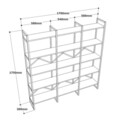 Biblioteca, Locelso, VG6-GE 956LCS1424, 170 x 175 x 30 cm, pal melaminat, ephesus/auriu