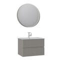 Set Dulap de Baie cu Chiuvetă și Oglindă (2 Piese), Hanah Home, Moonlight 70 v2, Nurcă mată