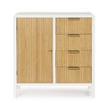 Bufet inferior Charley, Bizzotto, 80 x 40 x 82 cm, MDF/paulownia/pin/otel, alb/natural