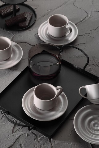 Set de cafea Kutahya Porselen, PTN12KTM0008, 12 piese, portelan Kutahya Porselen