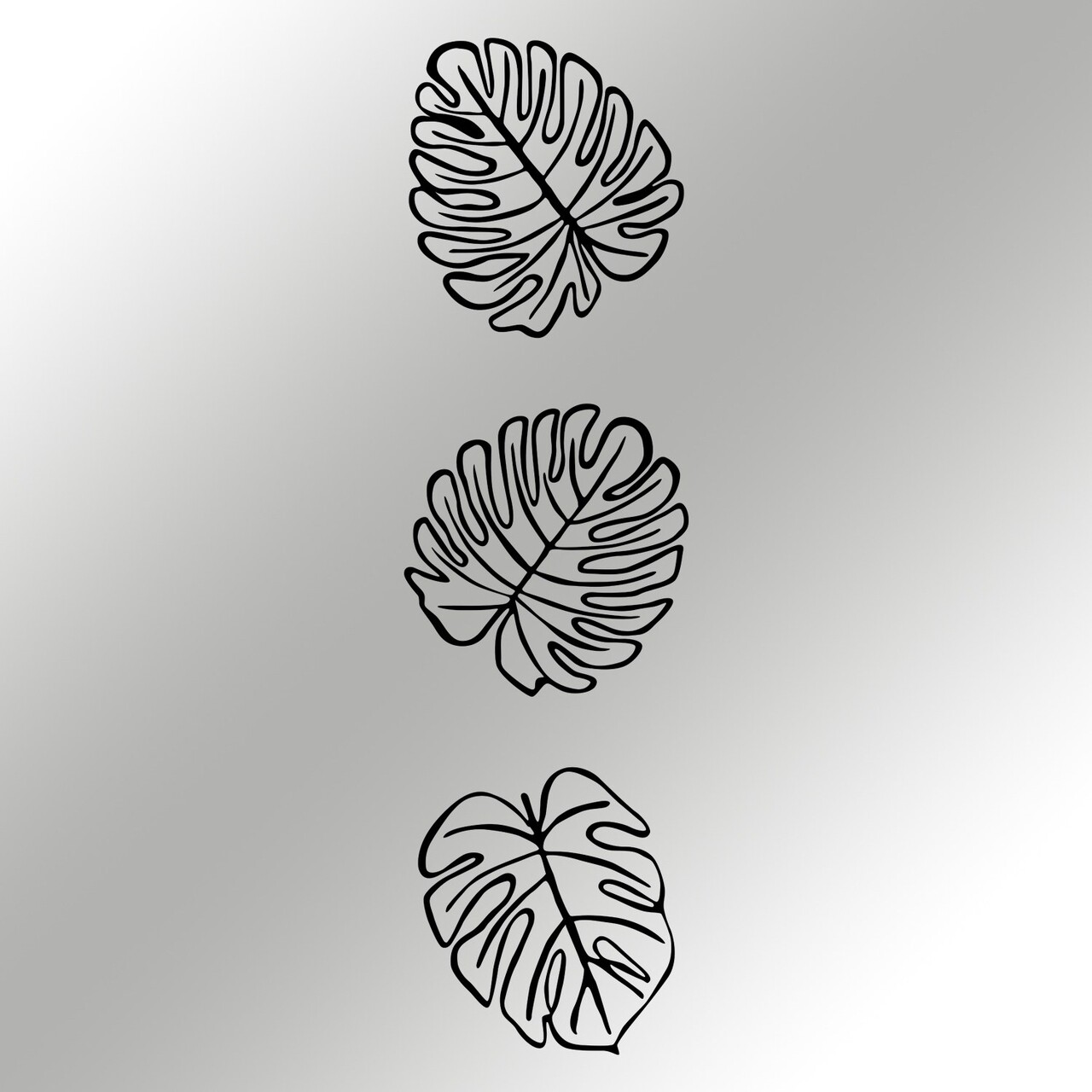 Decoratiune de perete, Tropical, Leef Nr. 1: 36,5 x 33,5 cm (1 bucată) , Negru - view 6