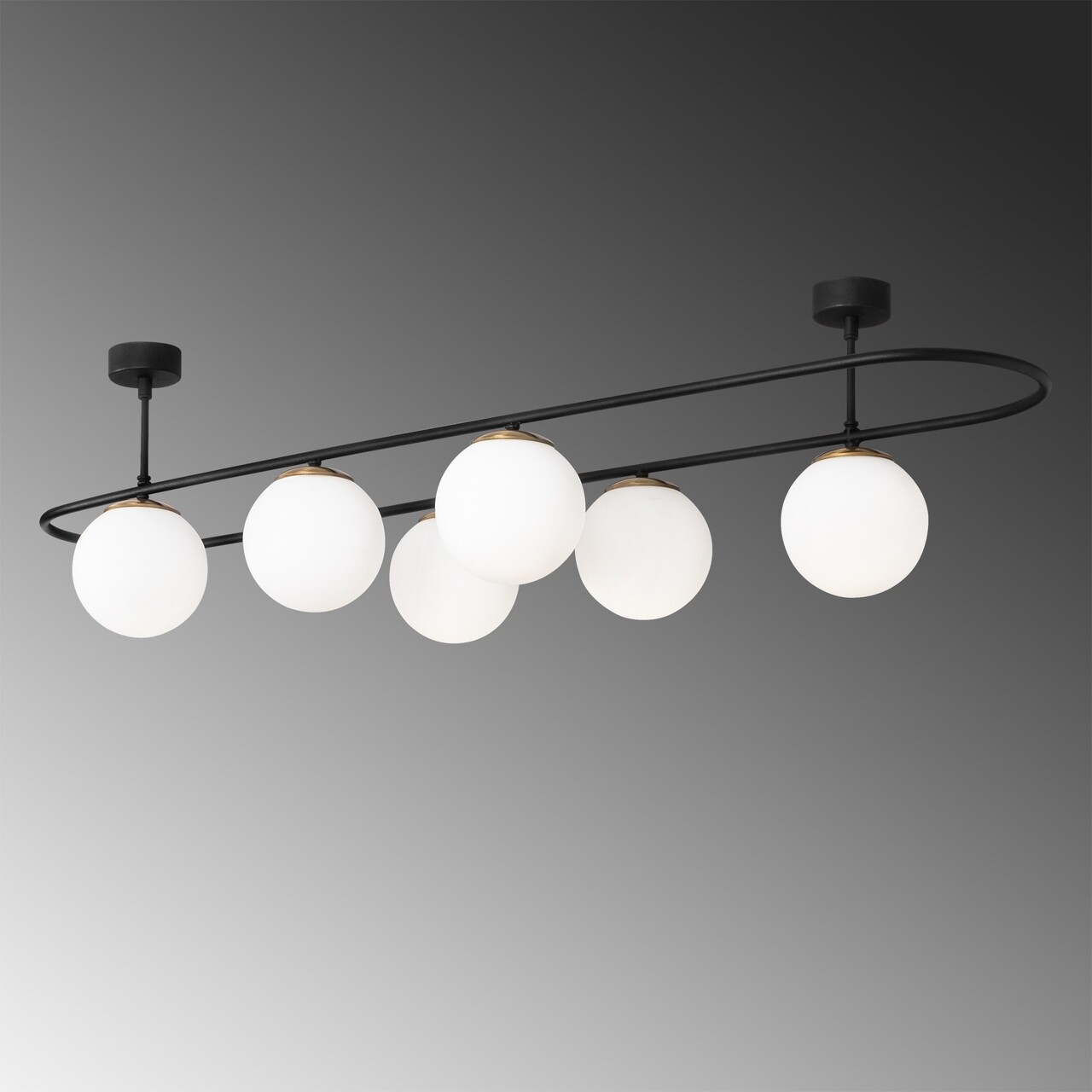 Lustra, Abakus - 4911, Opviq, 124 x 40 x 33 cm, 6 x E27, 40W, negru/alb - 2 | YEO