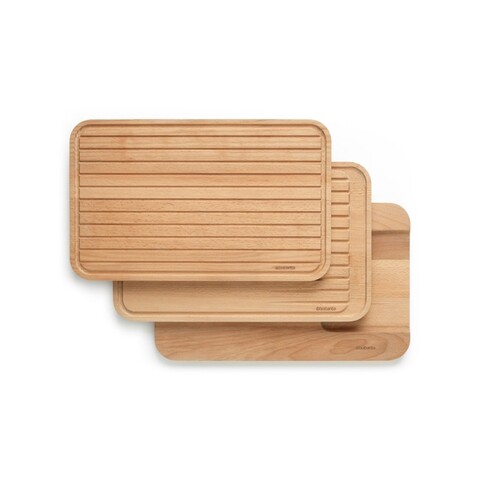 Set 3 tocatoare, Brabantia, Profile, 40x25x6 cm, lemn, natural