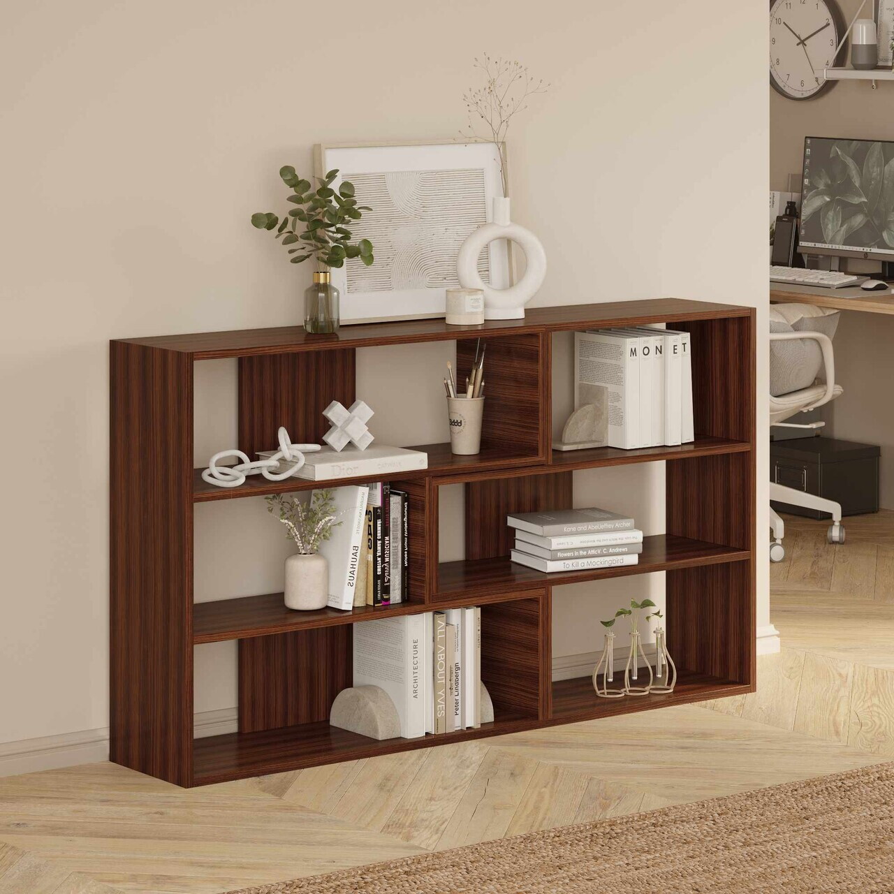 Corp biblioteca Hanah Home Aruba 165x89x30 cm PAL Maro