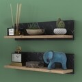Set 2 rafturi pentru perete, Wren, E18 - 2454, 60 x 15 x 13 cm, pal melaminat, multicolor