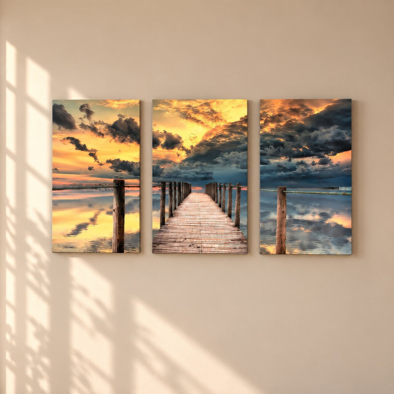 Tablou decorativ, 3PAN-CNV-3013, Dimensiune: 60 x 40 cm (3 bucăți), Multicolor — imaginea 3