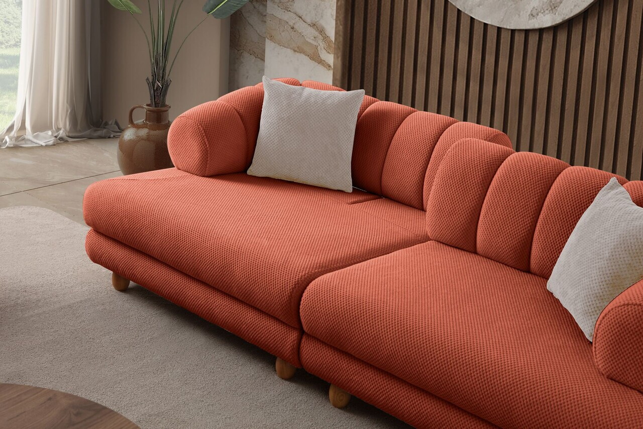 Canapea 3 locuri, Atelier del Sofa, 752EST1163, Lemn de carpen/PAL melaminat, Caramiziu - view 8
