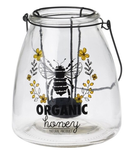 Poza Suport pentru lumanare Organic Honey, 13x13x15.6 cm, sticla