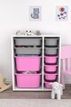 Dulap multifunctional, Estella, Zen 2D2K6U, Alb / Gri / Roz