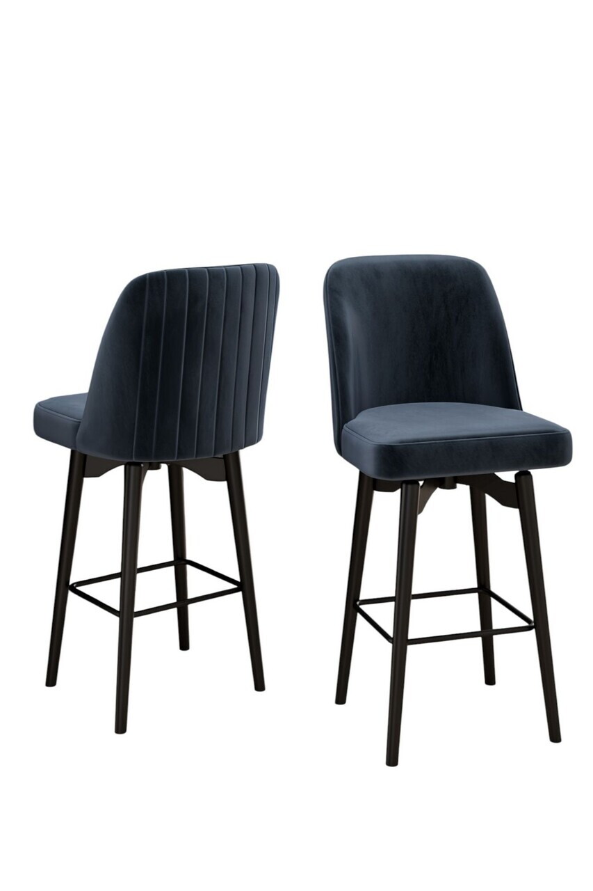 Set scaune 4 piese, Hanah Home, Evax, Antracit / Negru — imaginea 2