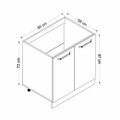 Dulap pentru bucatarie, Hanah Home, Minar, 80x87x58 cm, Alb / Antracit