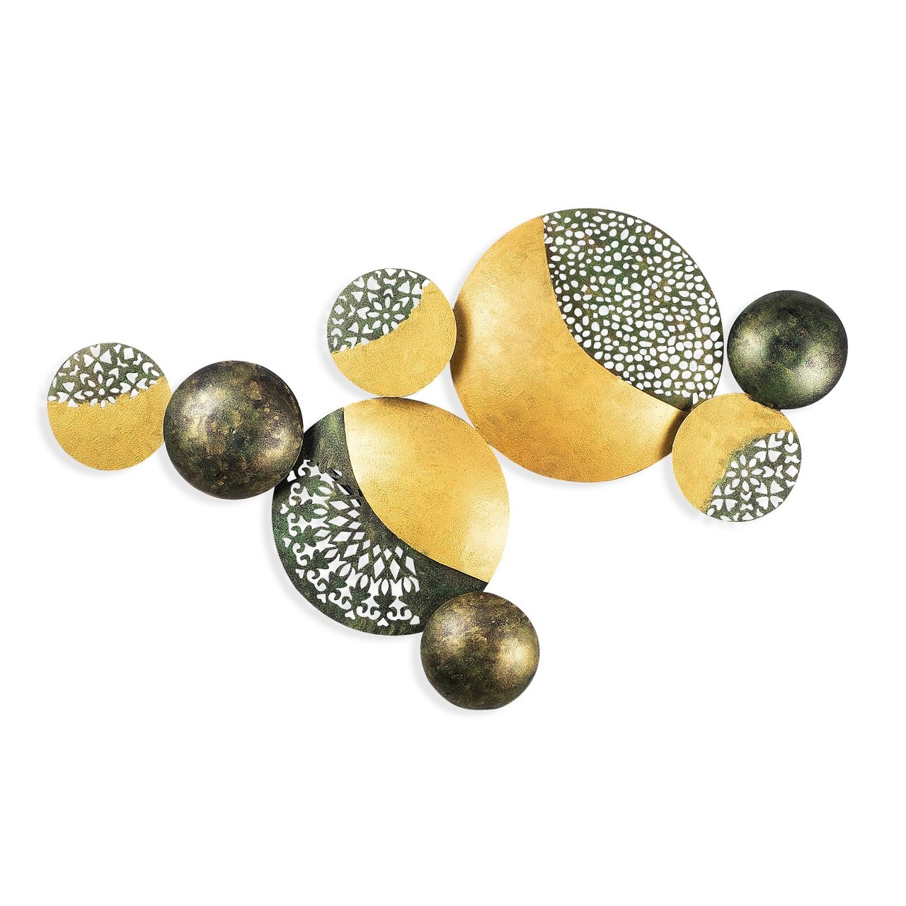Decoratiune de perete, Luminescence, Metal, Dimensiune: 68 x 40 cm, Multicolor - 1 | YEO