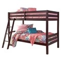 Set 2 paturi suprapuse cu somiere pentru copii, 96 x 189 cm, Lenny, L.203 l.108 H.156, lemn masiv de pin/mdf furniruit, maro